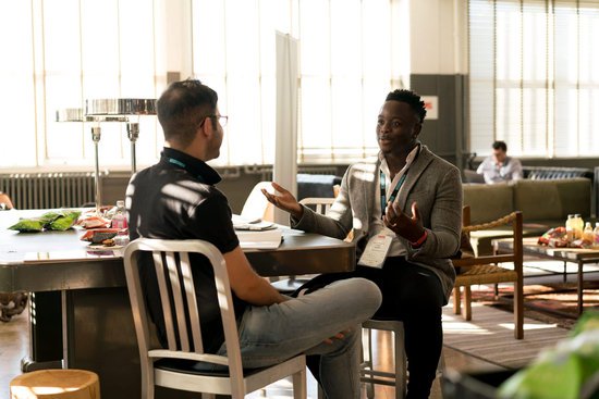 A Mentor and Mentee in a mentoring session.