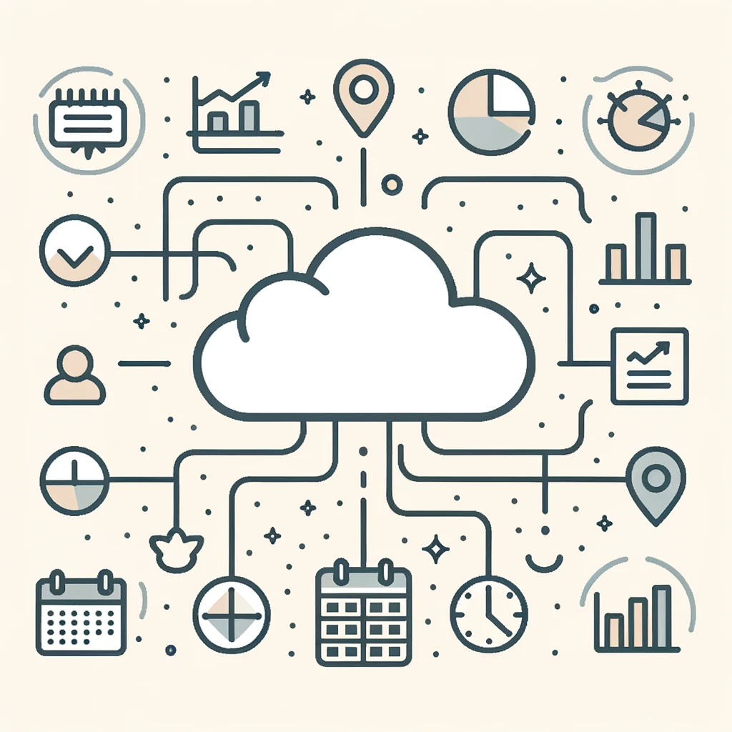 Mentoring action plans ideated through an image of a cloud with connecting iconography.